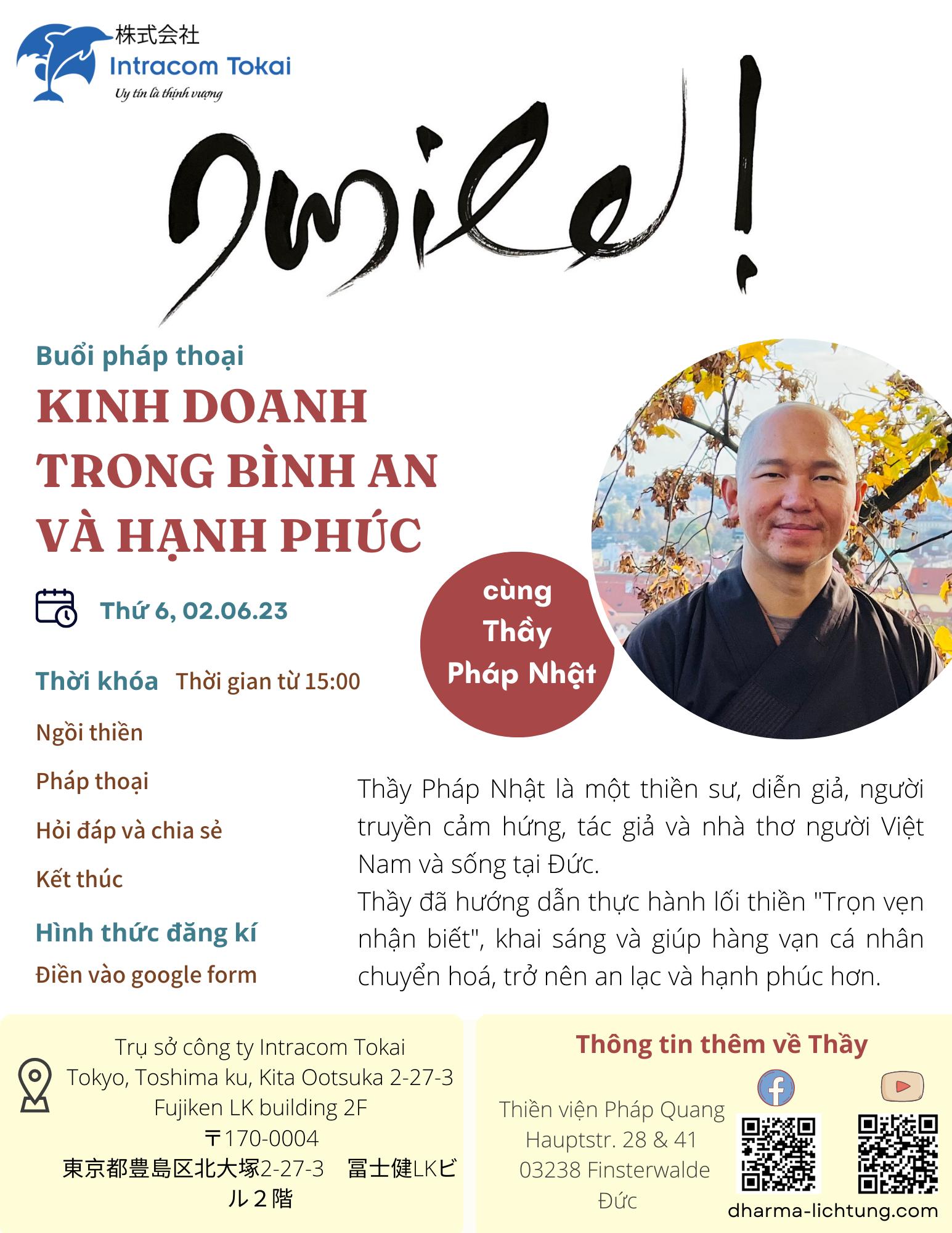 1 buổi pháp thoại của thầy ở Nhật Bản